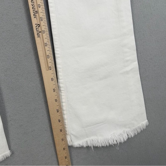 Current Elliott Jeans Womens 29 White The Flip Flop Mid Rise Flare Frayed Hem - Picture 12 of 13